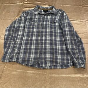 Brothers & Sons Gray‎ Plaid Flannel Shirt L